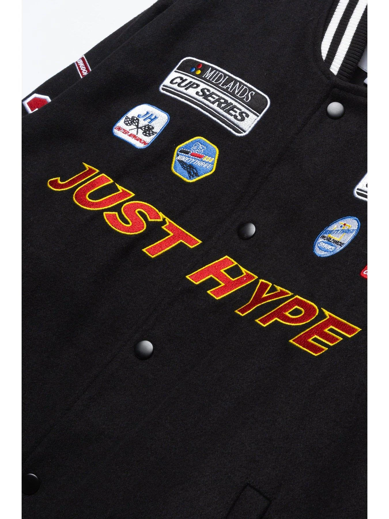 Hype Mens Jh Racer Badge Jacket - Black 5 Hype Mens Jh Racer Badge Jacket - Black - Image 3