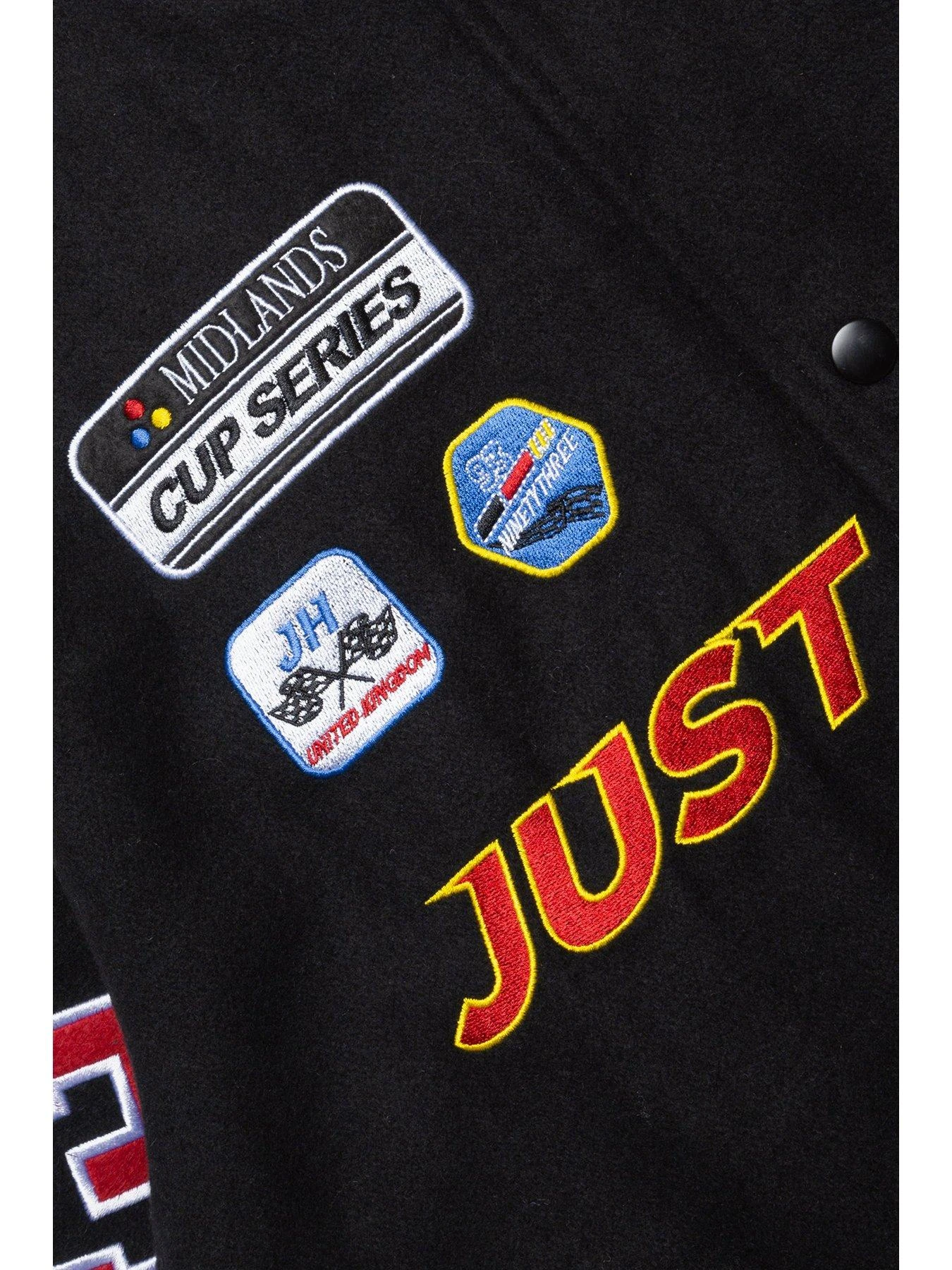 Hype Mens Jh Racer Badge Jacket - Black 6 Hype Mens Jh Racer Badge Jacket - Black - Image 4