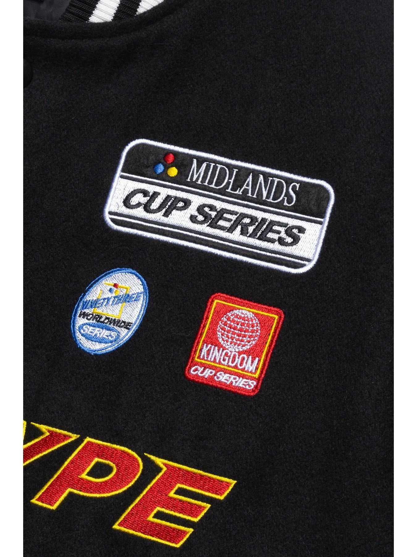 Hype Mens Jh Racer Badge Jacket - Black 7 Hype Mens Jh Racer Badge Jacket - Black - Image 5