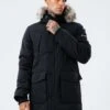 Hype Luxe Longline Men'S Parka Jacket - Black -Barbou Clothing Shop 10GUI SQ1 0000000004 BLACK MDf