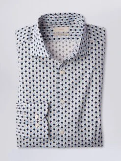MOSS Tailored Fit And Diamond Print Stretch Shirt