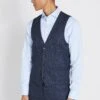 MOSS Regular Fit Check Waistcoat -Barbou Clothing Shop 10VD3 SQ1 0000000020 BLUE MDf