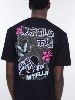 River Island Regular Fit Japanese Graphic T-Shirt - Black -Barbou Clothing Shop 10ZI5 SQ4 0000000004 BLACK MDd