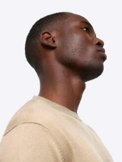 River Island Slim Fit Knitted T-Shirt - Beige -Barbou Clothing Shop 113KW SQ4 0000000108 BEIGE MDd