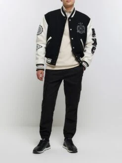 River Island Slim Fit Cargo Joggers - Black -Barbou Clothing Shop 113U0 SQ3 0000000004 BLACK MDo