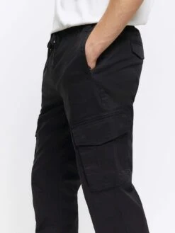River Island Slim Fit Cargo Joggers - Black -Barbou Clothing Shop 113U0 SQ4 0000000004 BLACK MDd