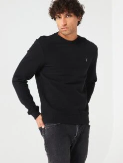 AllSaints Raven Crew Neck Sweatshirt - Black