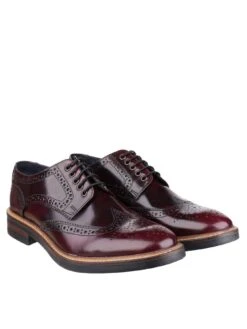 Base London Woburn Hi-shine Lace Up Brogue Shoe -Barbou Clothing Shop NWLJQ SQ3 0000000966 OXBLOOD SLs