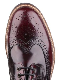 Base London Woburn Hi-shine Lace Up Brogue Shoe -Barbou Clothing Shop NWLJQ SQ6 0000000966 OXBLOOD SLd