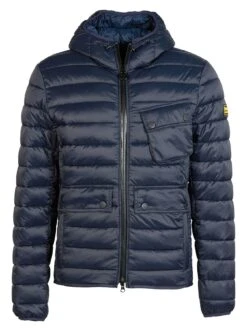 Barbour International Ouston Hooded Quilted Coat - Navy -Barbou Clothing Shop P3MK3 SQ4 0000000048 NAVY MDd