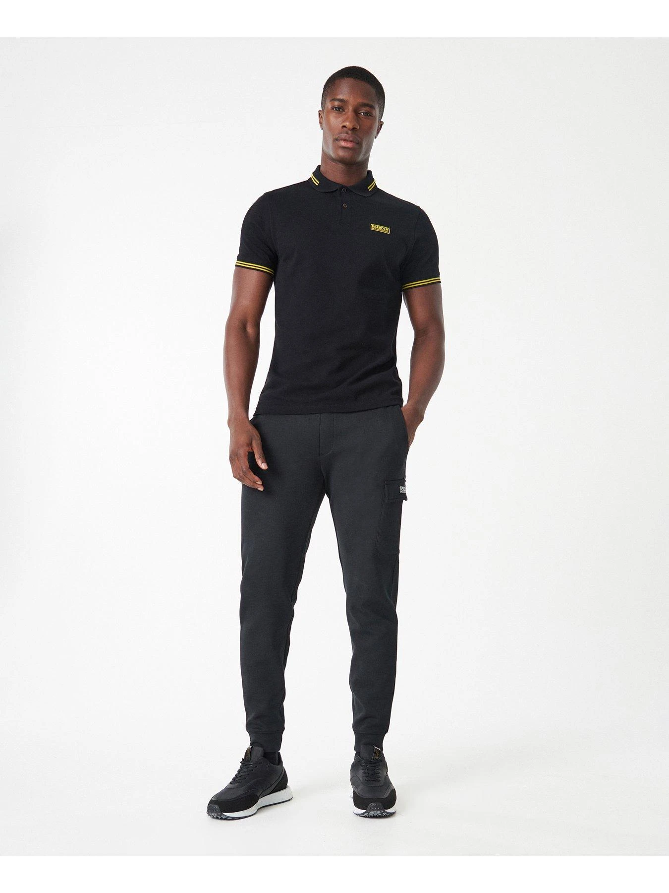 Barbour International Essential Tipped Polo Shirt - Black 5 Barbour International Essential Tipped Polo Shirt - Black - Image 3