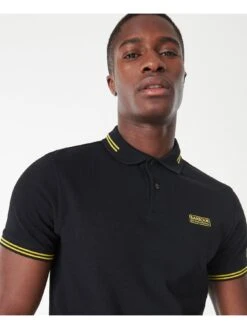 Barbour International Essential Tipped Polo Shirt - Black 9 Barbour International Essential Tipped Polo Shirt - Black -Barbou Clothing Shop PLRP4 SQ4 0000000004 BLACK MDd