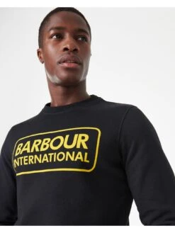 Barbour International Large Logo Sweatshirt - Black -Barbou Clothing Shop PLRRY SQ4 0000000004 BLACK MDd