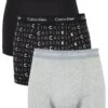 Calvin Klein 3 Pack Trunks - Plain/Print -Barbou Clothing Shop PP9RU SQ1 0000000114 BLACK GREY PKf