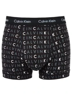 Calvin Klein 3 Pack Trunks - Plain/Print -Barbou Clothing Shop PP9RU SQ2 0000000114 BLACK GREY SLf