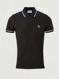 Calvin Klein Jeans Tipping Slim Fit Polo Shirt - Black