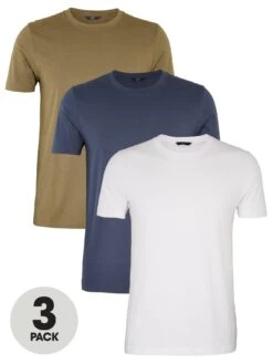 Everyday Essentials 3 Pack Crew Neck T-Shirt - Multi