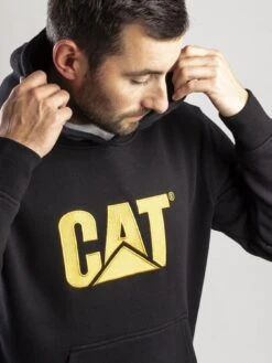 Caterpillar CAT Workwear Trademark Pullover Hoodie - Black  -Barbou Clothing Shop QRMYC SQ4 0000000004 BLACK MDd