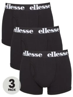 Ellesse 3 Pack Of Hali Boxers - Black