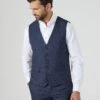Skopes Woolf Standard V Waistcoat - Navy Check 