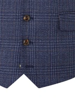 Skopes Woolf Standard V Waistcoat - Navy Check  -Barbou Clothing Shop RFE6M SQ4 0000001332 NAVY CHECK MDd