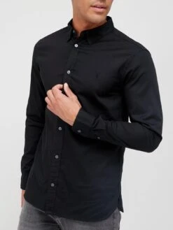 AllSaints Hawthorne Long Sleeve Shirt - Black