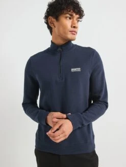 Barbour International Essential Half Zip Sweat - Navy