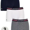 Lacoste 3 Pack Striped Boxer Shorts - Navy/White -Barbou Clothing Shop RTWJH SQ1 0000000025 NAVY WHITE PKf
