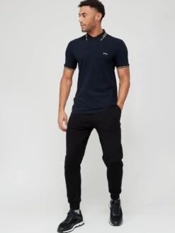 BOSS Paul Curved Logo Slim Fit Polo Shirt-Dark Blue -Barbou Clothing Shop TQHQE SQ3 0000000354 DARK BLUE MDo