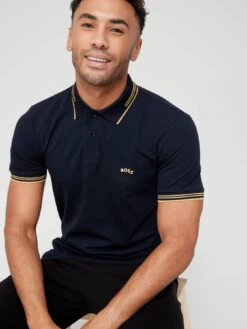 BOSS Paul Curved Logo Slim Fit Polo Shirt-Dark Blue -Barbou Clothing Shop TQHQE SQ4 0000000354 DARK BLUE MDd