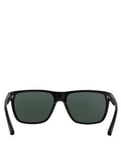Emporio Armani Green Lens High Shine Square Sunglasses - Black -Barbou Clothing Shop TRQP6 SQ4 0000000004 BLACK SLf
