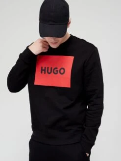 HUGO Durago Large Logo Sweatshirt - Black