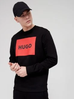 HUGO Durago Large Logo Sweatshirt - Black -Barbou Clothing Shop TRRPJ SQ4 0000000004 BLACK MDd