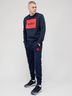 HUGO Duragol Large Logo Sweatshirt - Dark Blue -Barbou Clothing Shop TRTFP SQ3 0000000354 DARK BLUE MDo