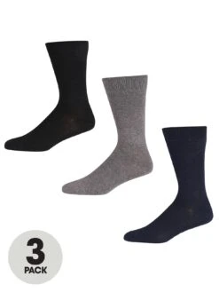 DKNY 3 Pack Mercer Sock - Black/Navy/Grey