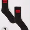 HUGO Bodywear 2 Pack Red Patch Logo Socks -Barbou Clothing Shop TTQDK SQ1 0000000004 BLACK PKf