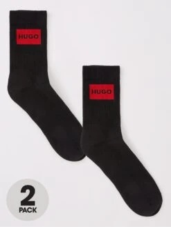 HUGO Bodywear 2 Pack Red Patch Logo Socks