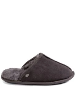Just Sheepskin Donmar Overlocked Raised Seam Sheepskin Mule Slipper - Granite -Barbou Clothing Shop TTQF9 SQ3 0000000850 GRANITE SLs
