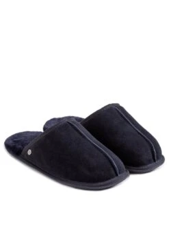 Just Sheepskin Just Donmar Overlocked Raised Seam Sheepskin Mule - Midnight