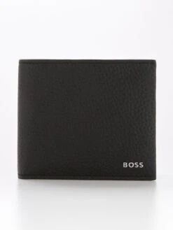 BOSS Crosstown Leather Wallet With Coin Pocket - Black