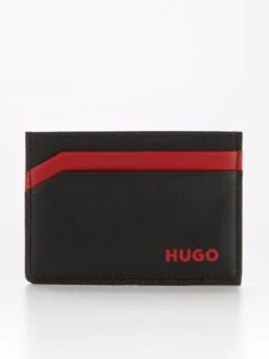 HUGO Subway Leather Credit Card Holder - Black