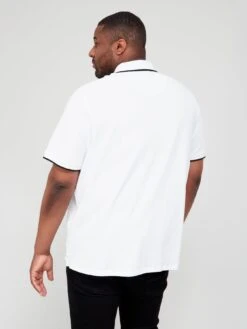 Jack & Jones Jack & Jones Big & Tall Paulos Logo Polo Shirt - White -Barbou Clothing Shop TUY7P SQ2 0000000013 WHITE MDb