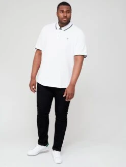 Jack & Jones Jack & Jones Big & Tall Paulos Logo Polo Shirt - White -Barbou Clothing Shop TUY7P SQ3 0000000013 WHITE MDo