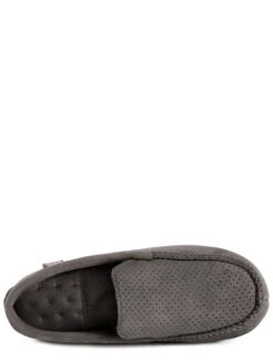 TOTES Mens Airtex Suedette Moccasin With Memory Foam & Pillowstep Slippers - Grey -Barbou Clothing Shop UHHKX SQ4 0000000005 GREY SLt