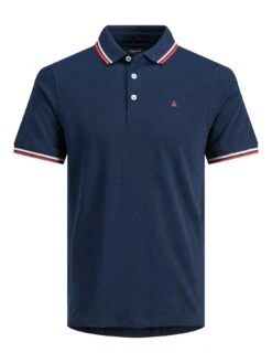 Jack & Jones Jack & Jones Plus Paulos Small Logo Polo Shirt - Navy Blazer -Barbou Clothing Shop UJRNG SQ4 0000001379 NAVY BLAZER MDd