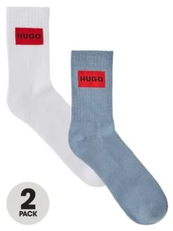 HUGO 2 Pack Sports Socks – Blue/White