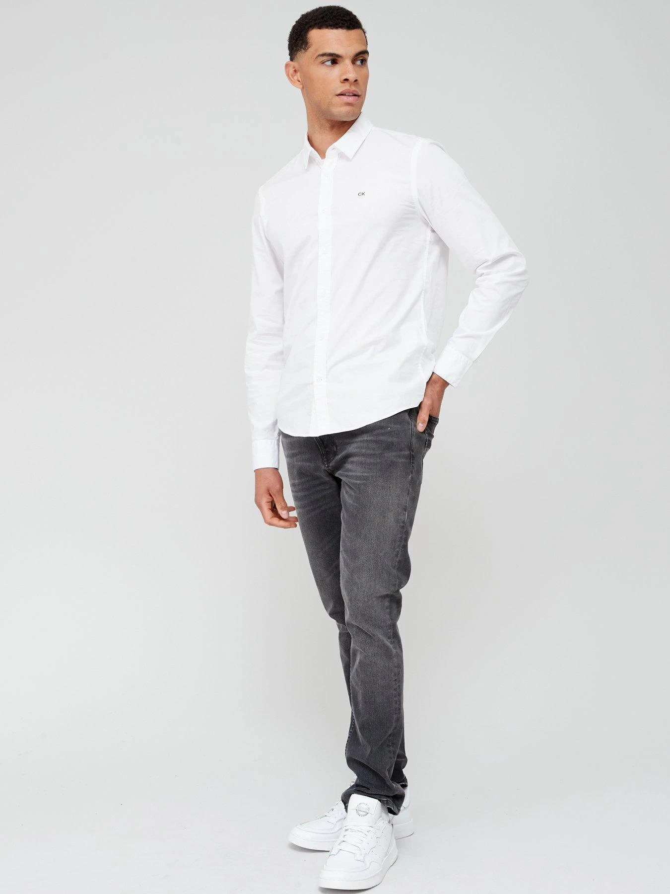 Calvin Klein Slim Fit Stretch Poplin Shirt - White 5 Calvin Klein Slim Fit Stretch Poplin Shirt - White - Image 3