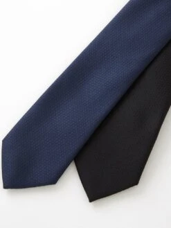 Very Man Tie - Navy/black 2 Pk -Barbou Clothing Shop UNHLF SQ4 0000000048 NAVY SLd
