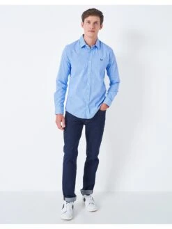 Crew Clothing Slim Micro Stripe Shirt - Sky Blue -Barbou Clothing Shop UNNXR SQ4 0000000377 SKY BLUE MDd