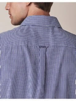 Crew Clothing Crew Classic Micro Gingham Shirt - Light Blue -Barbou Clothing Shop UNNYW SQ5 0000000150 LIGHT BLUE MDd1